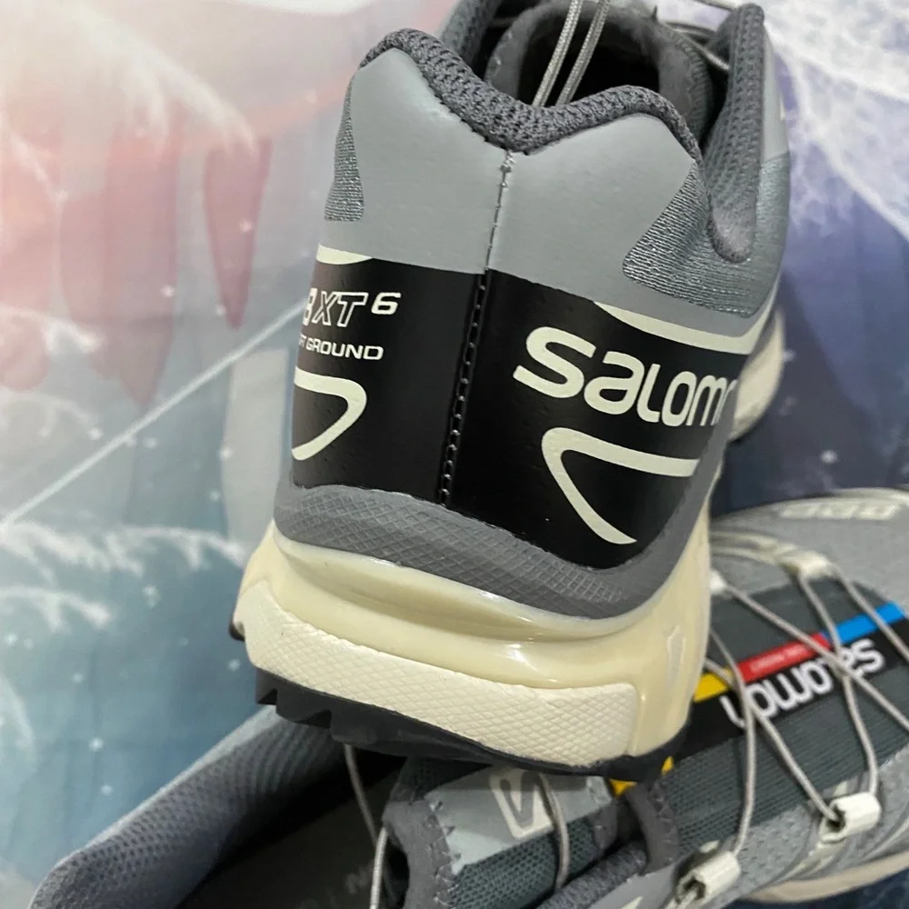 Salomon Men's Grey Athletic Trail Shoes with Yellow & Blue Accents